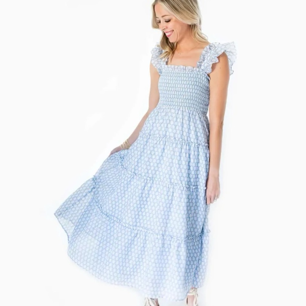 J.Marie Zoey Ruffle Strap Midi Dress